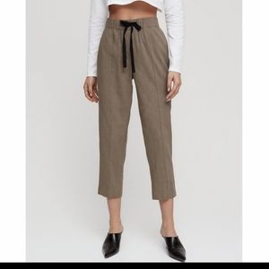 Dusty Rose Babaton Day Linen Pants Aritzia